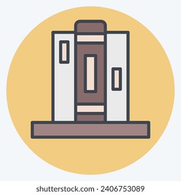Icon Bookend. related to Home Decoration symbol. color mate style. simple design editable. simple illustration