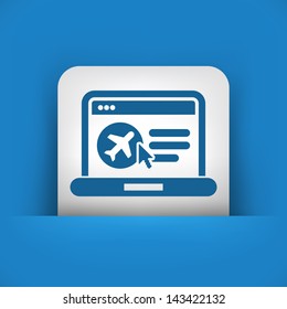 Icon of booking airplane ticket on web agency