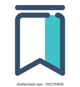 icon bookmark using filled line style and blue color
