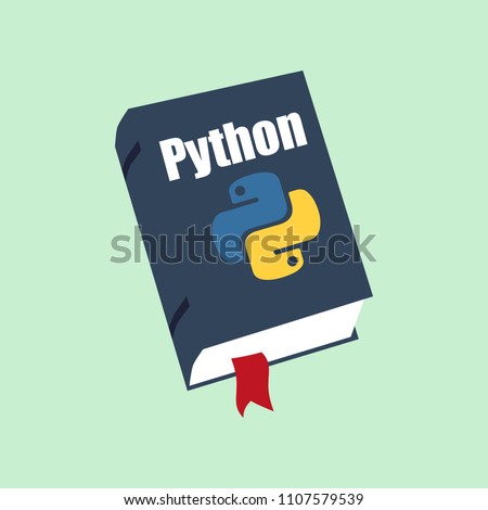 Icon of books about programming. A book on the Python programming language.