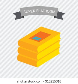 Icon of books stack in bright blue circle