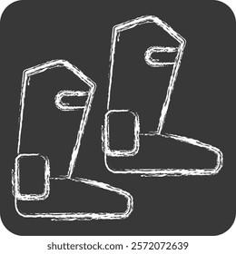 Icon Boot. related to Equestrian Sport symbol. chalk Style. design editable