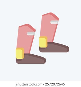 Icon Boot. related to Equestrian Sport symbol. flat style. design editable