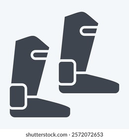 Icon Boot. related to Equestrian Sport symbol. glyph style. design editable