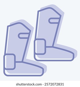 Icon Boot. related to Equestrian Sport symbol. two tone style. design editable