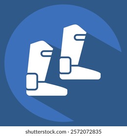 Icon Boot. related to Equestrian Sport symbol. long shadow style. design editable