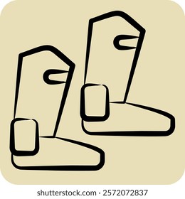 Icon Boot. related to Equestrian Sport symbol. hand drawn style. design editable