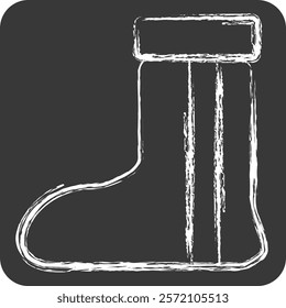 Icon Boot. related to Native American symbol. chalk Style. design editable