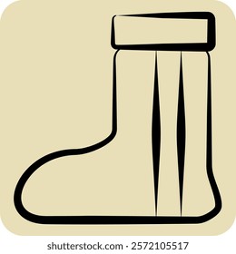 Icon Boot. related to Native American symbol. hand drawn style. design editable