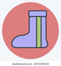 Icon Boot. related to Native American symbol. color mate style. design editable