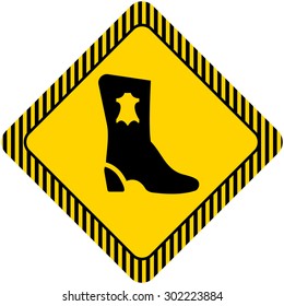 Icon of boot silhouette with leather label