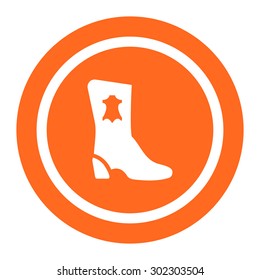 Icon of boot silhouette with leather label