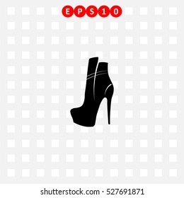 Icon of boots on gray background. All elements boots for web design and decoration of greeting cards.