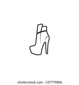 Icon of boots on white background. All elements boots for web design and decoration of greeting cards. Vector.