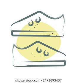 Icon Boots. related to Rugby symbol. Color Spot Style. simple design illustration