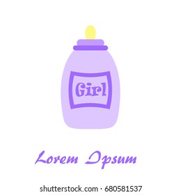 icon bottle baby.flat style. Baby cute illustration