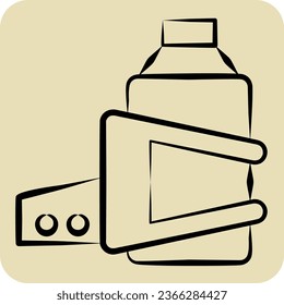 Icon Bottle Cage Holder related to Bicycle symbol. hand drawn style. simple design editable. simple illustration