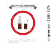Icon of bottle and glass with cola