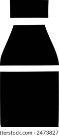 Icon of a bottle with label and cap.