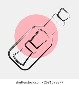 Icono de correo de la botella. Elementos temáticos de piratas. Icono en estilo de mancha de color.