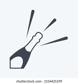 Icon Bottle Opening. suitable for party symbol. glyph style. simple design editable. design template vector. simple symbol illustration