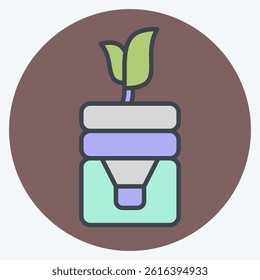 Icon Bottle Recycle. related to Save the World symbol. color mate style. editable