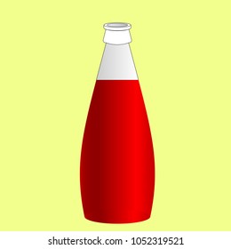 Icon of a bottle with a red liquid on a multicolored radiant background.