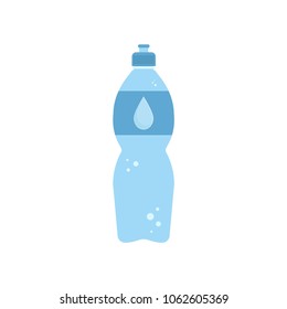 Icon of a bottle with water. Bottle with water for sports and training, travel. Vector illustration.