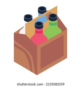 An icon of bottles crate in editable design 

