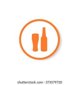 Icon bottles and glasses of beer.