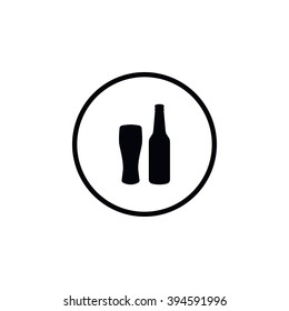 Icon bottles and glasses of beer.