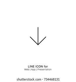 Icon bottom arrow graphic design single icon vector