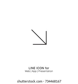 Icon bottom right arrow graphic design single icon vector