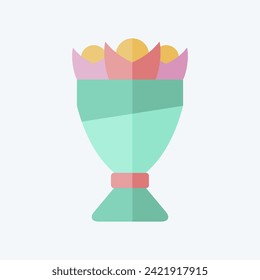 Icon Bouquet. related to Ring symbol. flat style. simple design editable. simple illustration