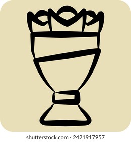Icon Bouquet. related to Ring symbol. hand drawn style. simple design editable. simple illustration