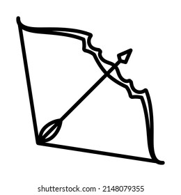 Icon Of Bow And Arrow. Bold outline design with editable stroke width. Vector Illustration.