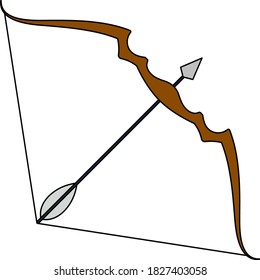 Icono De Bow Y Flecha. Esquema Editable Con Diseño De Relleno De Color. Ilustración vectorial.