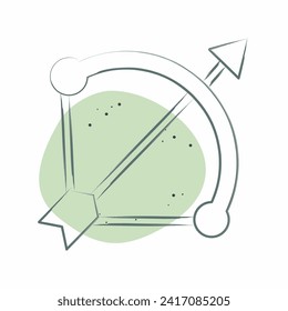 Icono Barrido y flecha. en relación con el símbolo de armas. Color Spot Style. diseño simple editable. ilustración simple
