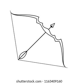 Icon of bow and arrow . Thin line design. Vector illustration.