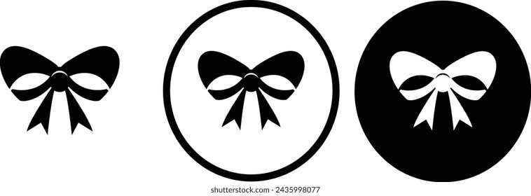 icon bow black outline for web site design 
and mobile dark mode apps 
Vector illustration on a white background