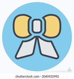 Icon Bow - Color Mate Style - Einfache Illustration, bearbeitbarer Strich, Design Template Vektor, Gut für Drucke, Plakate, Anzeigen, Ankündigungen, Infografiken, etc.