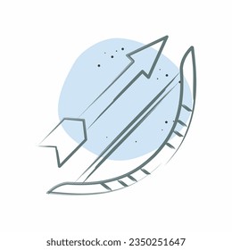 Icon Bow. related to American Indigenous symbol. Color Spot Style. simple design editable. simple illustration