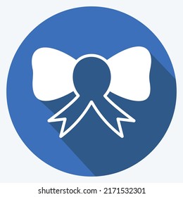 Icon Bow. suitable for Wedding symbol. long shadow style. simple design editable. design template vector. simple symbol illustration