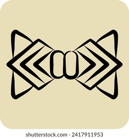 Icon Bow tie. related to Hipster symbol. hand drawn style. simple design editable. simple illustration