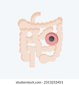 Icon Bowels. related to Body Ache symbol. flat style. simple design editable. simple illustration