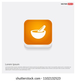 Icon of bowl and chopsticks Orange Abstract Web Button