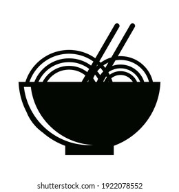 
icon of bowl containing noodles vector illustration