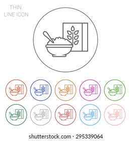 Icon of bowl with porridge and carton