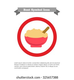 Icon of bowl with porridge and spoon