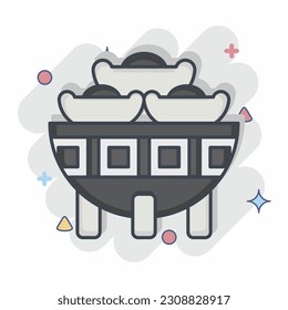 Icon Bowl. related to Chinese New Year symbol. comic style. simple design editable